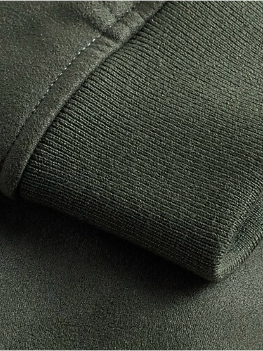 Like NEW Express Men's Suede Bomber Jacket Green - Picture 5 of 9